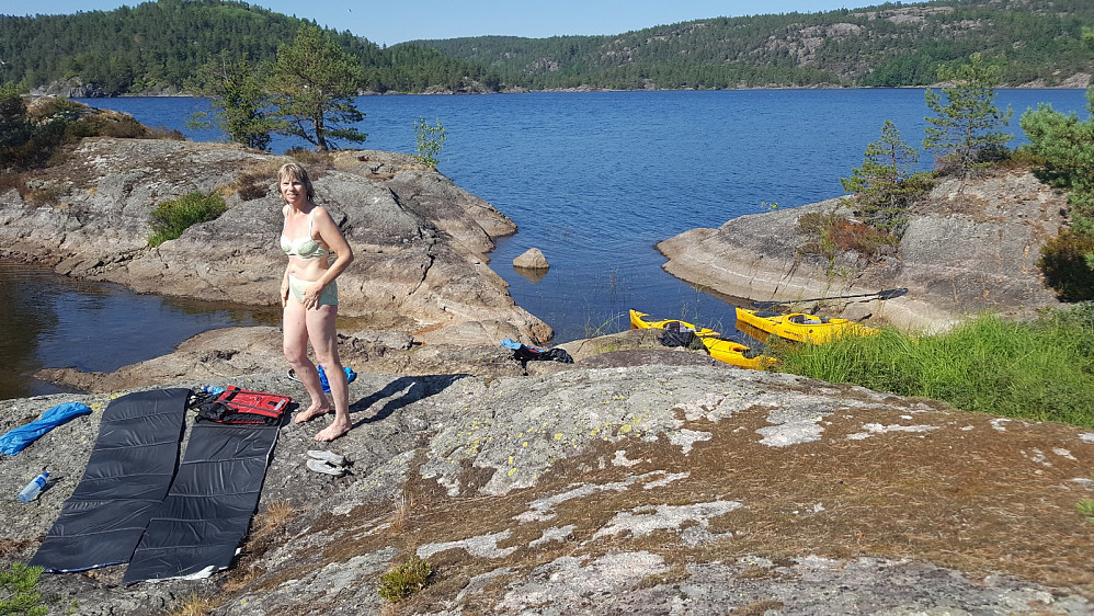Lang badepause på denne lille øya.