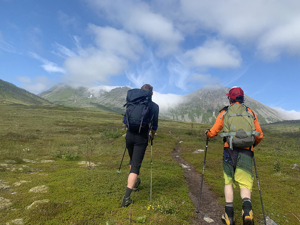 First sights on the summit to the far left