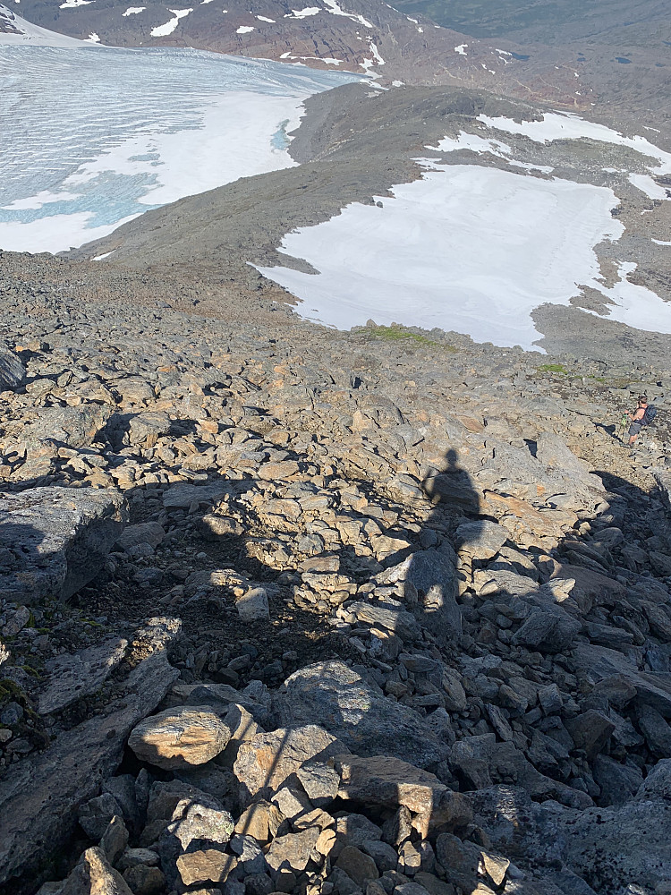 Heading down one of the looser rock sections