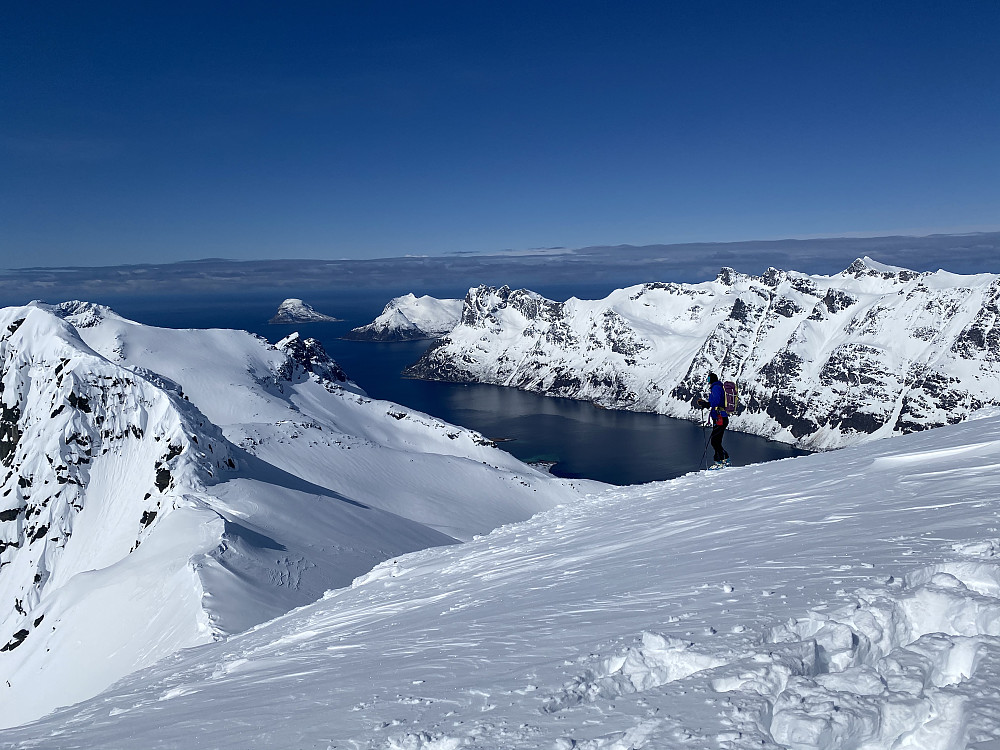Hannah scoping the conditions - such lovely views 
