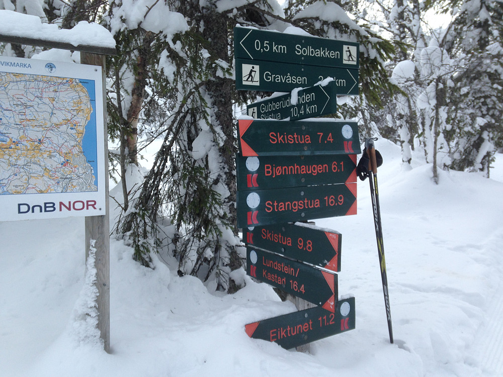 Løypekrysset ovenfor Solbakken