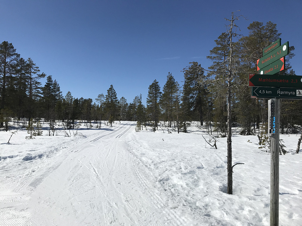 Løypekryss ved Fjortentjern