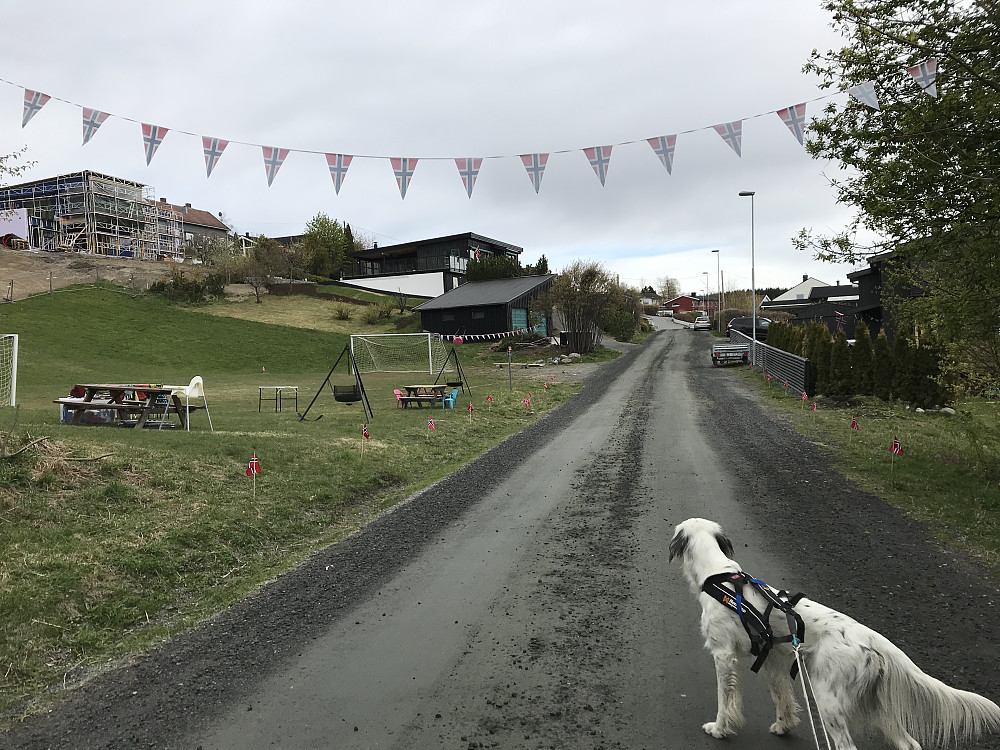 Torke terrasse pyntet til 17.mai feiring