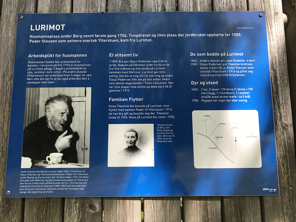 Kom i prat med et par stolpejegere som fortalte historier om folka fra Lurimot, like før vi kom forbi tavla.