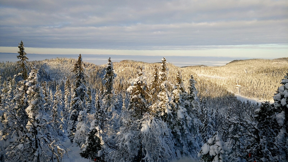 Mjøsa i det fjerne. Tjuvåstjernet til høyre