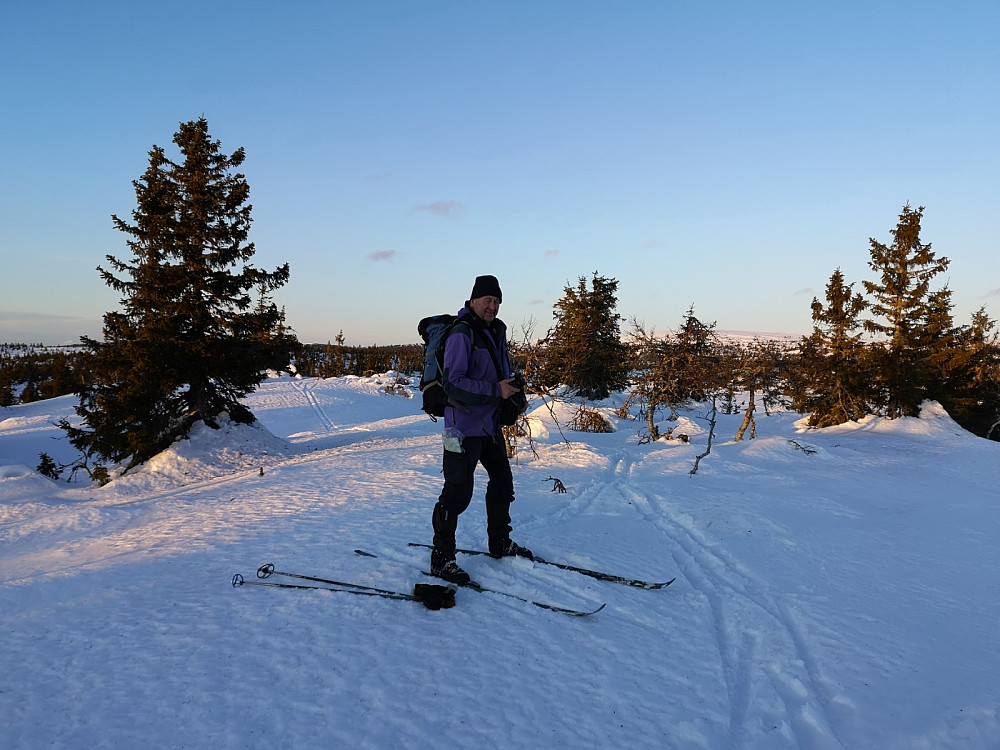 På toppen av Ørnhaugen. Der oppdaget vi et vi hadde gått forbi Søndre Osdalshøgda.. Litt surt og ettersom føret var rævva, så ble det ingen ekstra tur bortom.