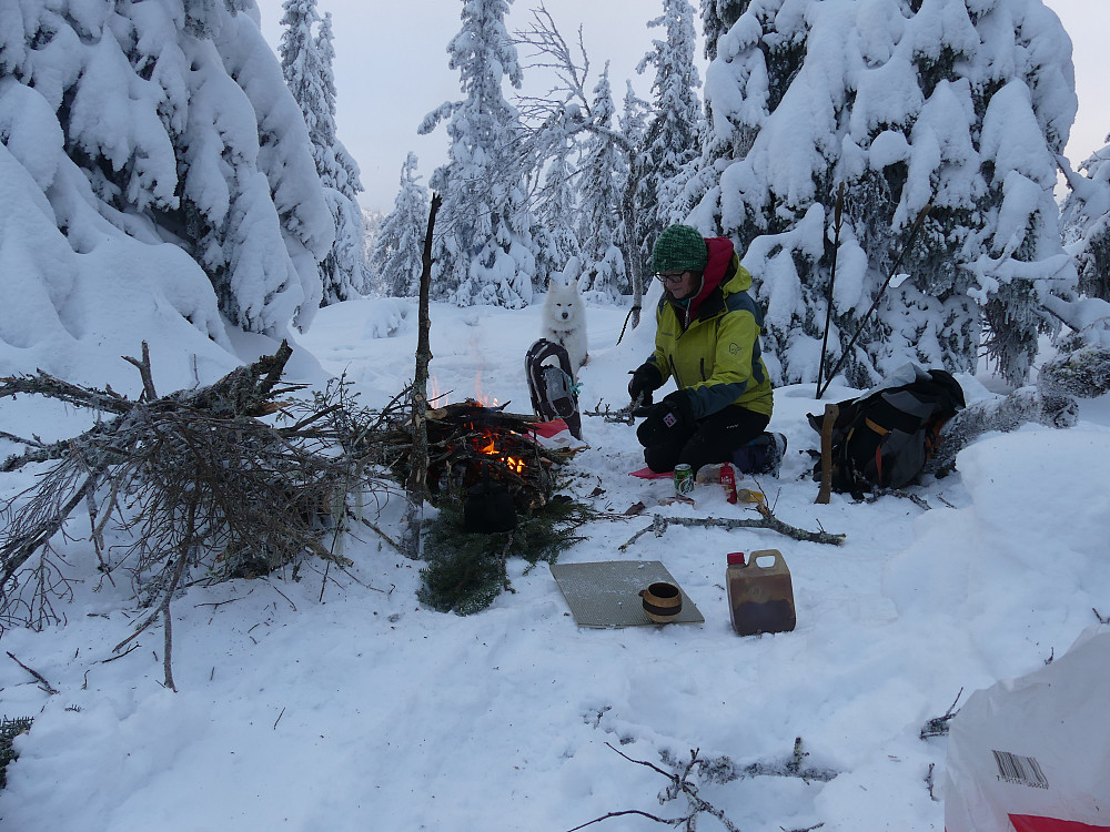 Lunsjbål på Granåsen.
