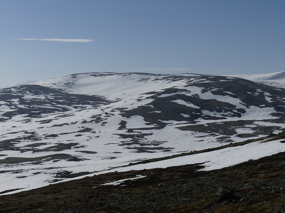Østre Vålåsjøhøe sett fra Tverrfjellet.
