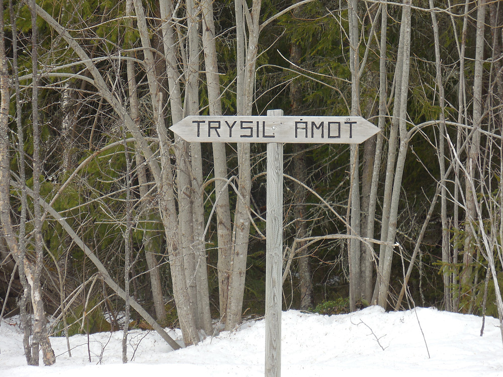 Vi følger i grove trekk kommunegrensa mellom Trysil og Åmot opp til Raskiftet Sør.