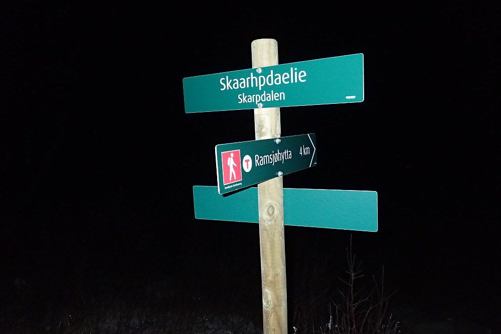 Fin tur med hodelykter i mørket