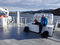 På hurtigbåten fra Ålesund med kollega Morten