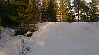 Fjæremsåsen med litt snø i solnedgang