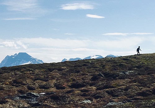 Siste strekket opp mot toppen gav frydefull utsikt mot Innerdalsfjella.