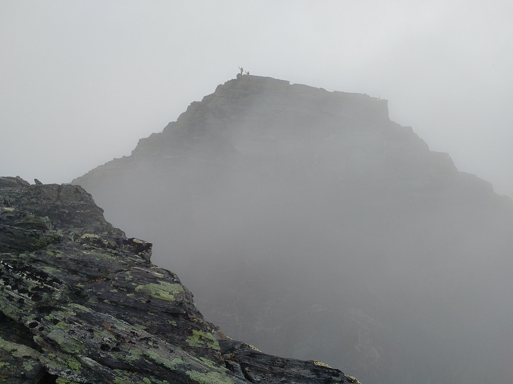 Image 12: I was not the only one to find a track up to mount Bispen on this particular day. I later learned that the two men up there were the brothers Kristoffer and Robin Nikolaisen.