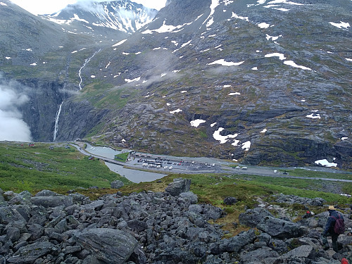 Image 15: When descending the mountain it's a good feeling once you see the Trollstigen Tourist Center with the parking lot where you left your car...