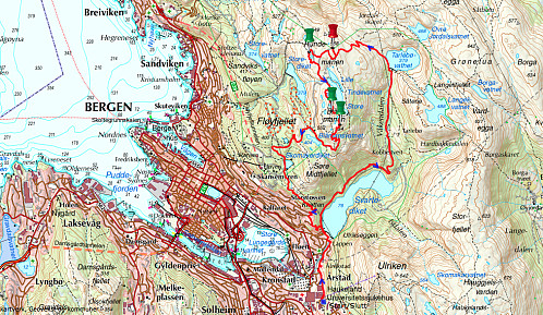 På denne dagen gjorde jeg et forsøk på å samle opp noen BPE'er, og la løpeturen innom begge Rundeman's-toppene og to av Blåman's-toppene.