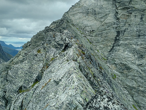 Image #10: "The Roof", a roof-shaped isthmus that connects the south ridge of "The Bishop" with the main body of the mountain.