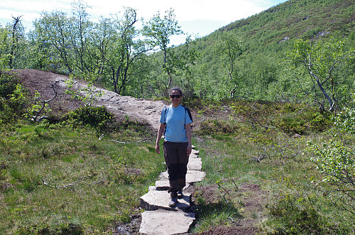 Image #4: In the hanging valley above the steep climb from Skjeggedalen Parking Lot. Once you've reached this point, the hardest climb is behind you.