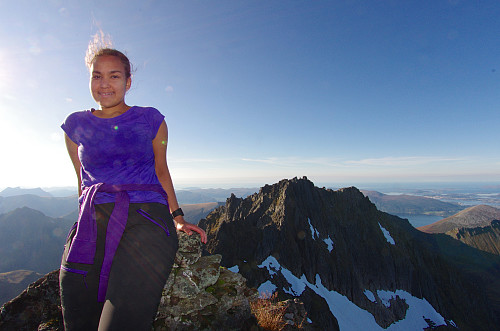 #11:On the summit of Rander's Peak, with Mount Jøshornet in the background.