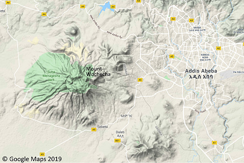 #2: It's not just when you stand on top of Wochecha Mountain that it looks like an old volcano, it even does when you have a look at it on a map, whether on Google Maps...