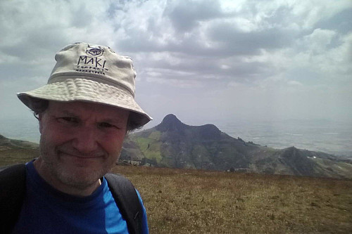 #11: On top of Mount Wochecha, with Moglē Korebta in the background. You immediately get the impression that this could be an old volcano, where the current mountains is what's left after the rest of the rim around the crater has been eroded away.