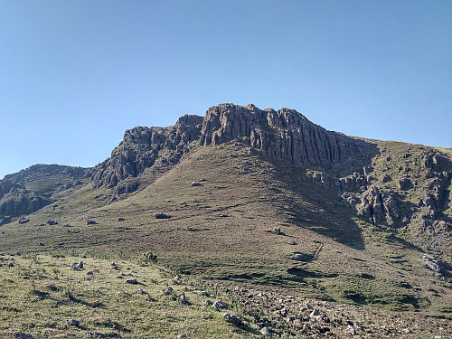 #22: Mount Damocha [i.e. the highest peak of Wochecha] as seen from the ridge between Moglē and Damocha.