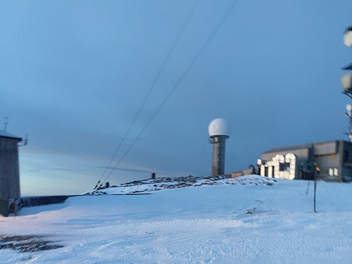 #3: There's some telecommunication installations and some buildings on top of Mount Gamlemsveten.