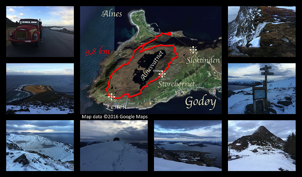Round trip on the mountain of Godøy Island, including the peaks of Storhornet and Lesten.