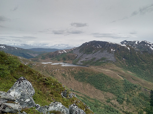 #9: View towards Vestresætra and the little ponds called Vestrevatna. Weird enough, the river from these little lakes doesn't flow towards the village of Vestre, even though they carry the name of this village; they actually flow in the opposite direction.