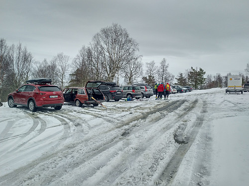 #1: At "Nyseter Parking", which is located about 410 m.a.m.s.l.; you have to pay a fee of about 60 NOK or so, in order to drive up to this parking lot.