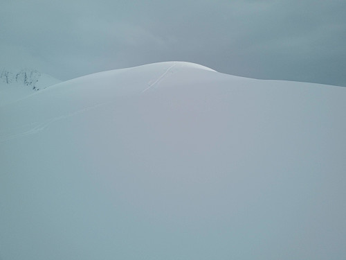 #3: Clouds were coming an going, hence weather was slightly better as I ascended the eastern part of the mountain ridge, with the knoll known as Steinberget (981 m.a.m.s.l.).