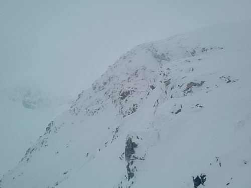 #5: Seeing the steep cliff down to the left as I was climbing up Mount Kyrkjetaket, I was glad I had had sense enough not to attempt this climb in dense fog two weeks earlier.