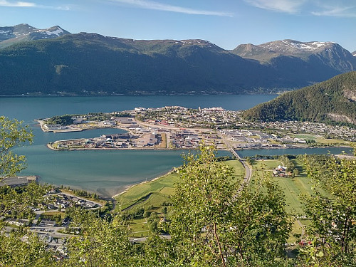 Image 19: A view of the town of Åndalsnes from Nuken Viewpoint.