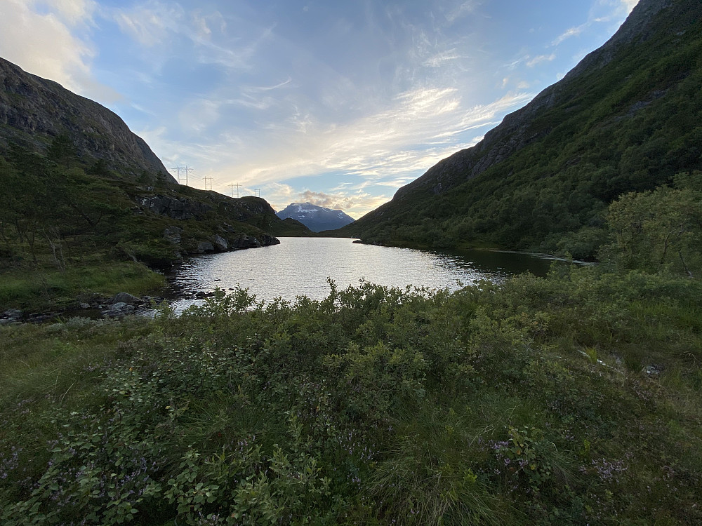 Image #34: Lake Svartebotsvatnet, located at 519 m.a.m.s.l. in the valley between Mount Haugabotntinden and Mount Svartebotstinden. If you want to split this long hike into two, this would be a nice spot for tenting.