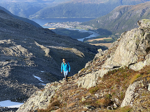 Image #6: View from Mount Adelsfjellet towards the town of Åndalsnes.