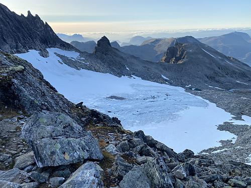 Image #12: The Adelsbreen Glacier. The peaks on the other side of the glacier are Mount Soggefjellet to the right, and Mount Setergjelstinden in the middle of the picture.