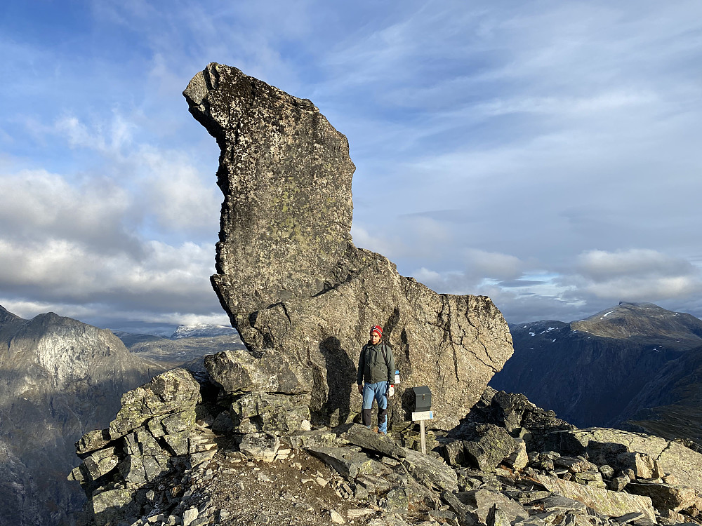 Image #21: A characteristic huge stone on Mount Mannen. If you're a skilled climber, it's actually possible to climb up on it.