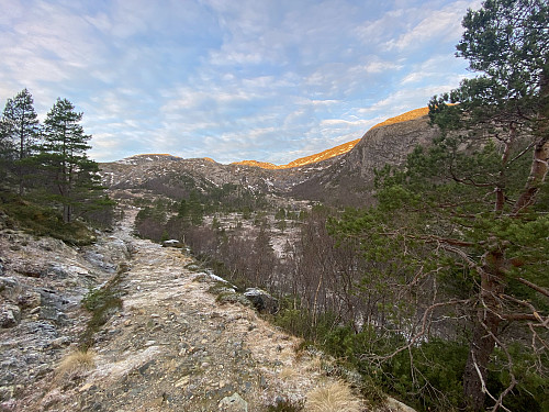 Image #3: The upper part of the "road" leading up to Lake Heggdalsvatnet doesn't look much like a road today, but I believe it has at some time been used as some sort of a construction road.