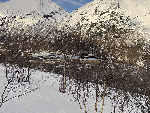 Image #5: View from the western mountainside of Mount Hesten over Lake Berillvatnet and Berildalen Valley.