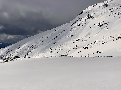 Image #7: A mountainside to the left of us, where a number of avalanches had recently taken place.
