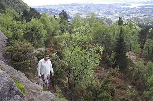Image #10: On our way back down from the Mountain. The part of Bergen called Loddefjord is seen in the background.