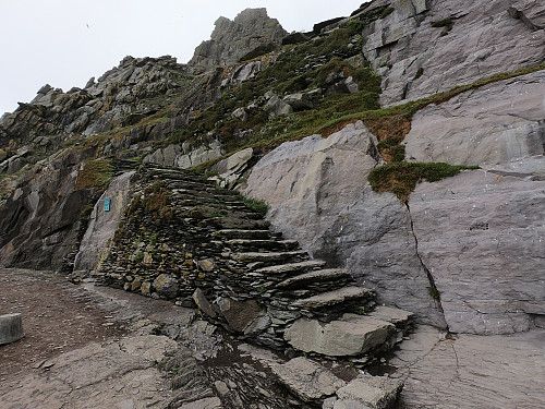 Start of the lowest preserved medieval steps. Here we had to attend a safety talk from a guide befor ascending.