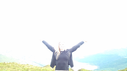Not a great pic of the surroundings, but a great pic of my joy after raching the top :D