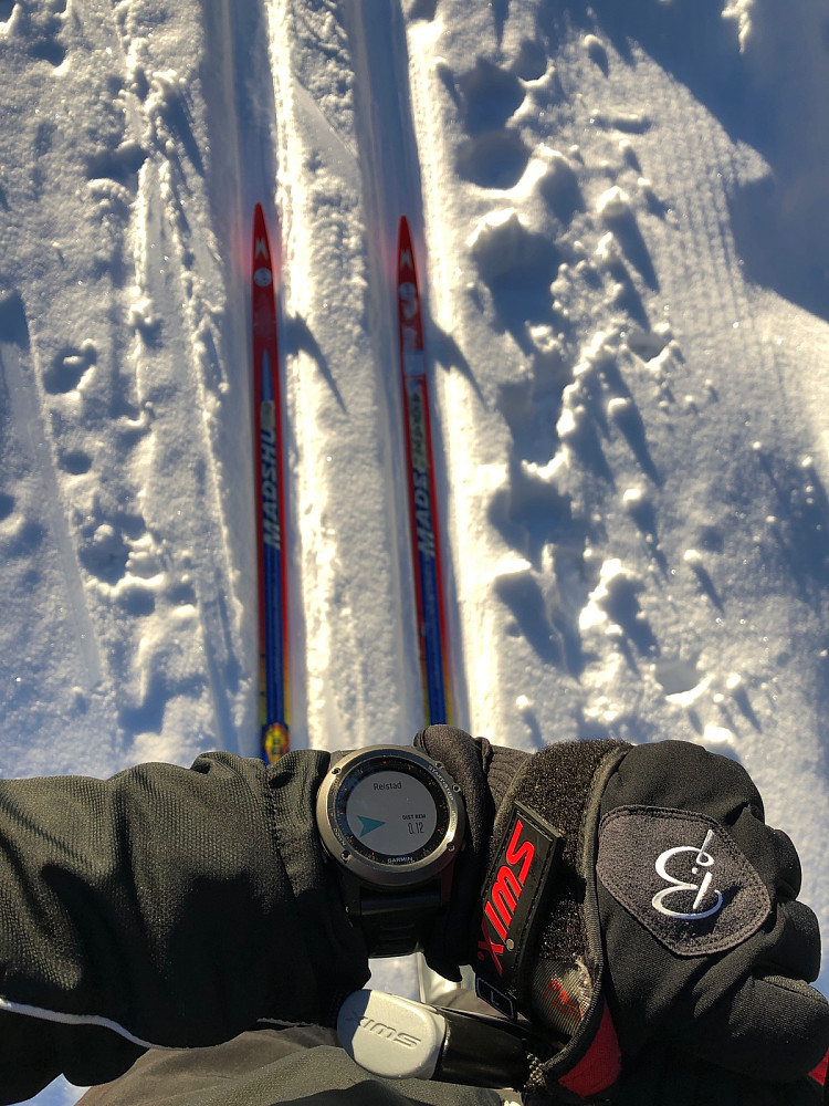 Bare 120 meter i luftlinje fra skisporet til toppen av Reistadåsen
