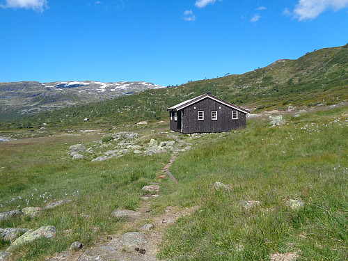 Middalsbu, første stopp på turen over Vidda. Ingen overnatting her denne gang.