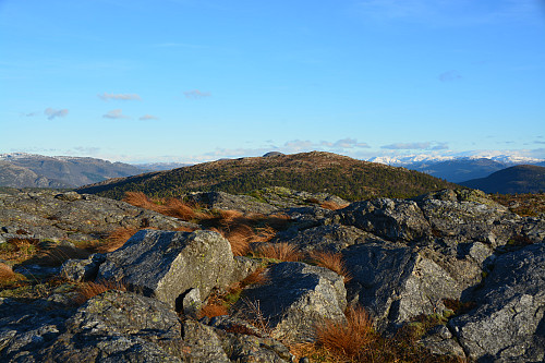 Toppen på fjellet vest for Vestalifjellet, 416 moh.