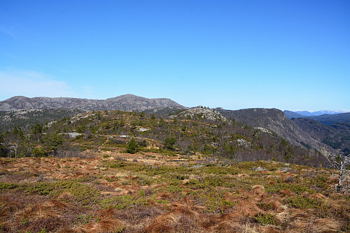 Utsikt mot turens destinasjon Landråkfjellet 