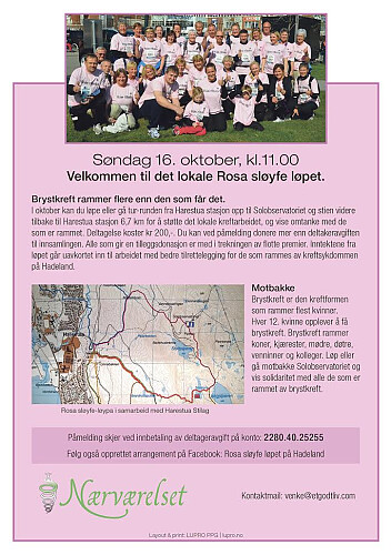 Plakat Rosa sløyfe-løpet