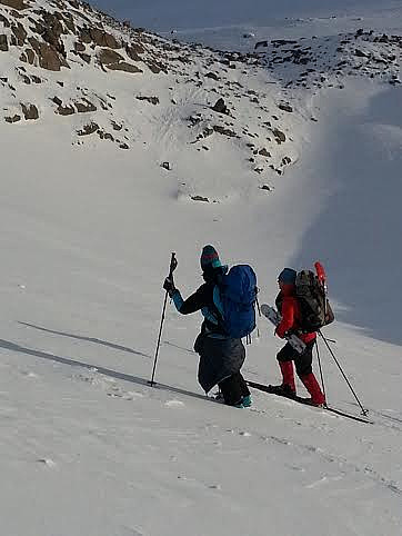 Line og Morten på Rasletindbreen.