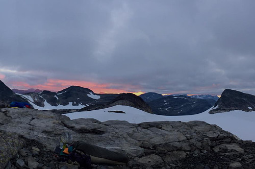 Soloppgang sett fra senga på Uranosbandet.